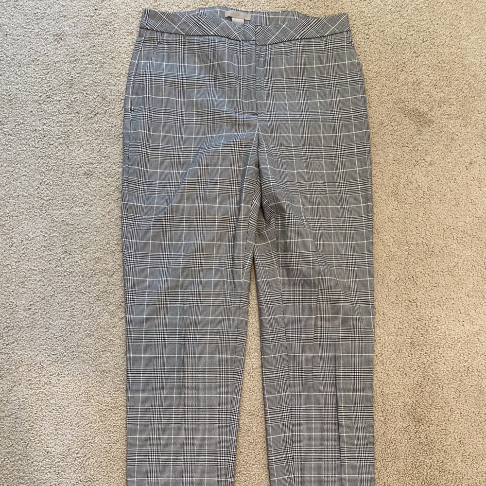 H&M black and white fitted work pants